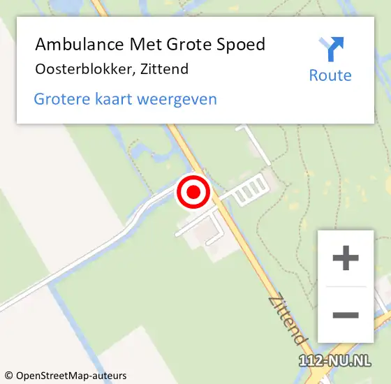 Locatie op kaart van de 112 melding: Ambulance Met Grote Spoed Naar Oosterblokker, Zittend op 27 april 2016 23:02