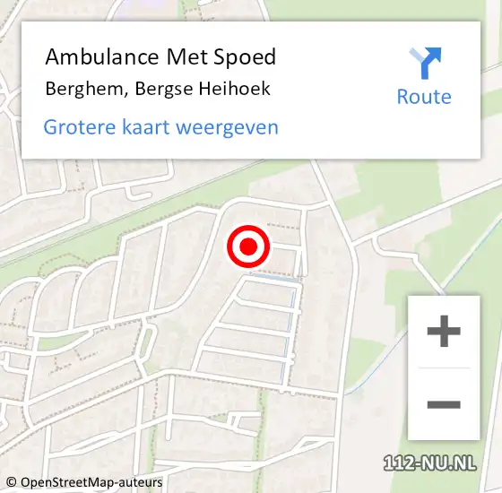 Locatie op kaart van de 112 melding: Ambulance Met Spoed Naar Berghem, Bergse Heihoek op 28 april 2016 00:26