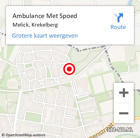 Locatie op kaart van de 112 melding: Ambulance Met Spoed Naar Melick, Krekelberg op 28 april 2016 01:24