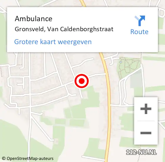 Locatie op kaart van de 112 melding: Ambulance Gronsveld, Van Caldenborghstraat op 13 december 2013 09:47