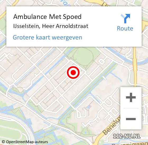 Locatie op kaart van de 112 melding: Ambulance Met Spoed Naar IJsselstein, Heer Arnoldstraat op 28 april 2016 03:00