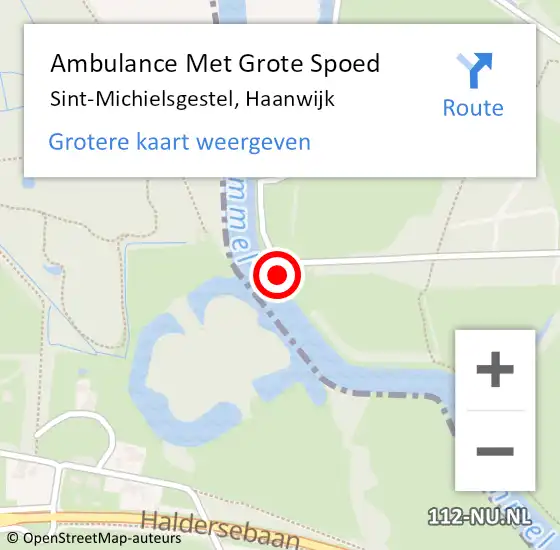 Locatie op kaart van de 112 melding: Ambulance Met Grote Spoed Naar Sint-Michielsgestel, Haanwijk op 28 april 2016 04:58