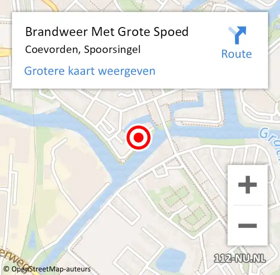 Locatie op kaart van de 112 melding: Brandweer Met Grote Spoed Naar Coevorden, Spoorsingel op 28 april 2016 04:59