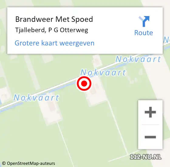 Locatie op kaart van de 112 melding: Brandweer Met Spoed Naar Tjalleberd, P G Otterweg op 13 december 2013 10:03
