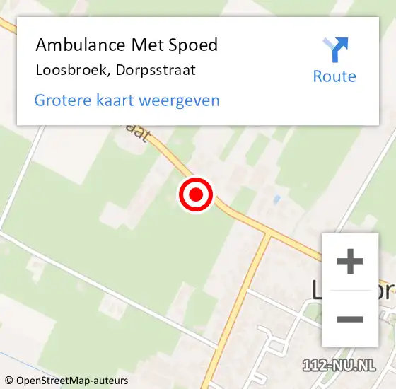 Locatie op kaart van de 112 melding: Ambulance Met Spoed Naar Loosbroek, Dorpsstraat op 28 april 2016 09:30