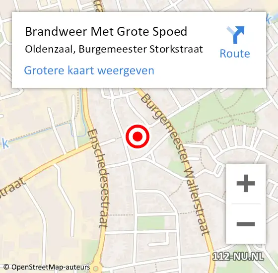 Locatie op kaart van de 112 melding: Brandweer Met Grote Spoed Naar Oldenzaal, Burgemeester Storkstraat op 13 december 2013 10:07
