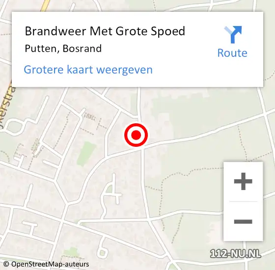 Locatie op kaart van de 112 melding: Brandweer Met Grote Spoed Naar Putten, Bosrand op 28 april 2016 12:24