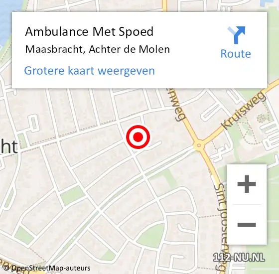 Locatie op kaart van de 112 melding: Ambulance Met Spoed Naar Maasbracht, Achter de Molen op 28 april 2016 13:16