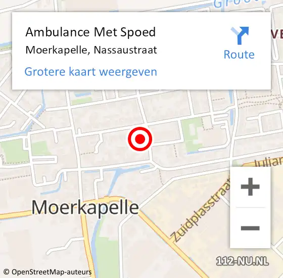 Locatie op kaart van de 112 melding: Ambulance Met Spoed Naar Moerkapelle, Nassaustraat op 28 april 2016 14:05