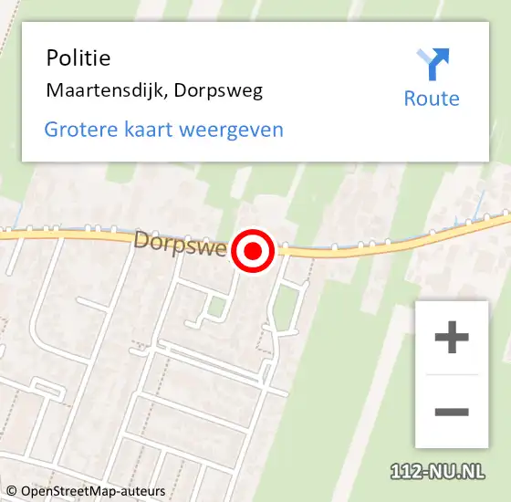 Locatie op kaart van de 112 melding: Politie Maartensdijk, Dorpsweg op 28 april 2016 14:29