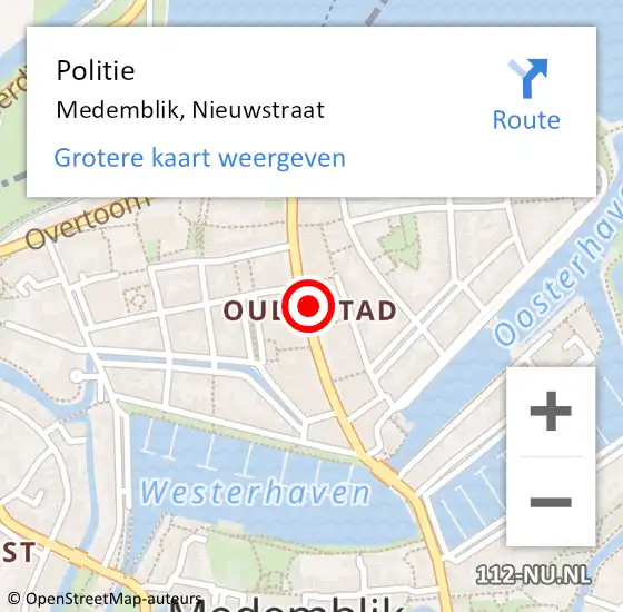 Locatie op kaart van de 112 melding: Politie Medemblik, Nieuwstraat op 28 april 2016 15:37