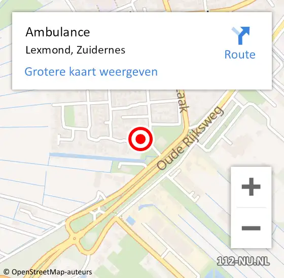 Locatie op kaart van de 112 melding: Ambulance Lexmond, Zuidernes op 28 april 2016 17:05