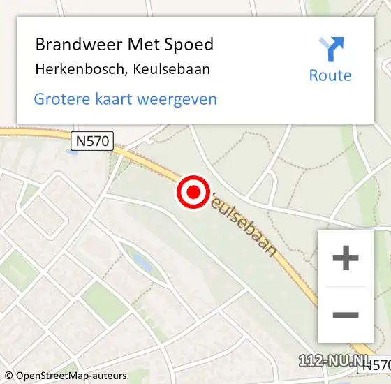 Locatie op kaart van de 112 melding: Brandweer Met Spoed Naar Herkenbosch, Keulsebaan op 28 april 2016 19:50