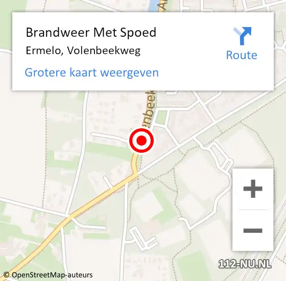 Locatie op kaart van de 112 melding: Brandweer Met Spoed Naar Ermelo, Volenbeekweg op 28 april 2016 19:56