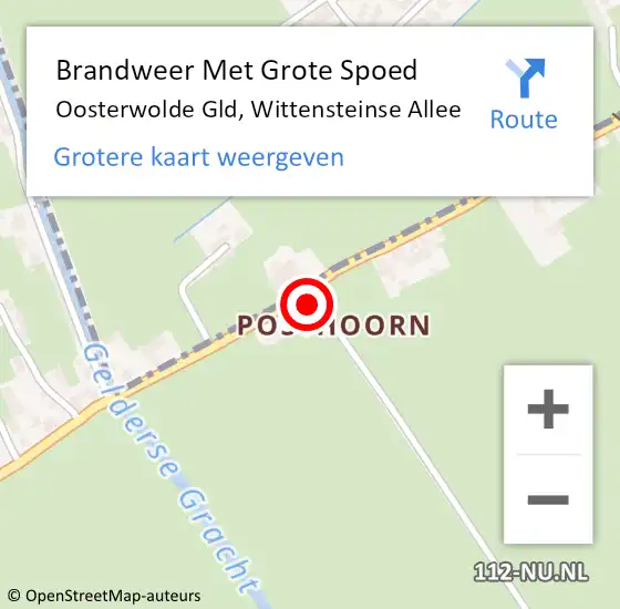 Locatie op kaart van de 112 melding: Brandweer Met Grote Spoed Naar Oosterwolde Gld, Wittensteinse Allee op 28 april 2016 20:40