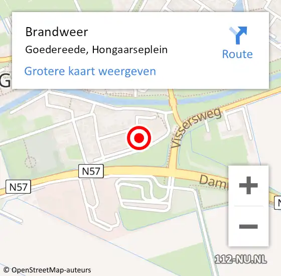 Locatie op kaart van de 112 melding: Brandweer Goedereede, Hongaarseplein op 28 april 2016 20:57