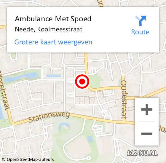 Locatie op kaart van de 112 melding: Ambulance Met Spoed Naar Neede, Koolmeesstraat op 28 april 2016 21:33