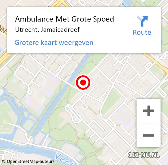 Locatie op kaart van de 112 melding: Ambulance Met Grote Spoed Naar Utrecht, Jamaicadreef op 28 april 2016 22:19