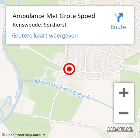 Locatie op kaart van de 112 melding: Ambulance Met Grote Spoed Naar Renswoude, Spikhorst op 28 april 2016 22:23