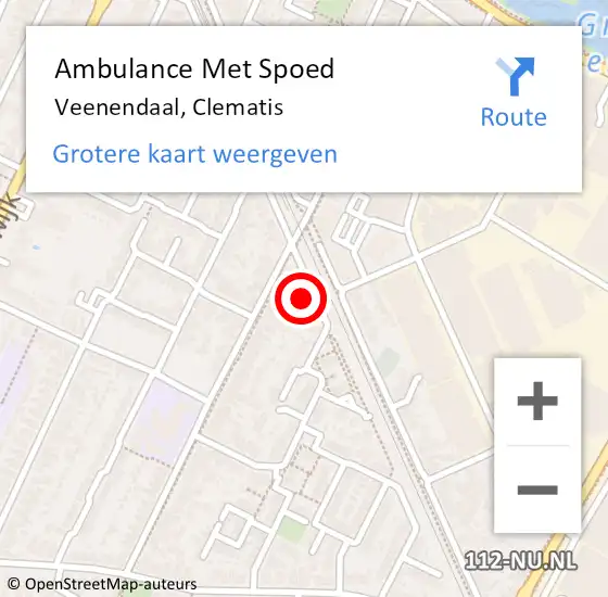 Locatie op kaart van de 112 melding: Ambulance Met Spoed Naar Veenendaal, Clematis op 28 april 2016 23:49