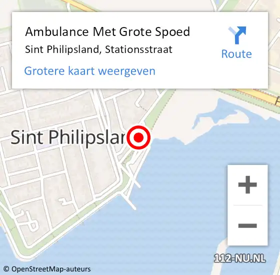 Locatie op kaart van de 112 melding: Ambulance Met Grote Spoed Naar Sint Philipsland, Stationsstraat op 29 april 2016 00:44