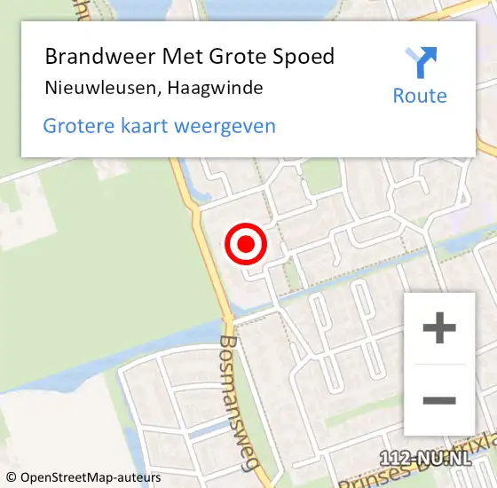 Locatie op kaart van de 112 melding: Brandweer Met Grote Spoed Naar Nieuwleusen, Haagwinde op 29 april 2016 01:50
