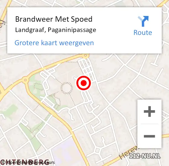 Locatie op kaart van de 112 melding: Brandweer Met Spoed Naar Landgraaf, Paganinipassage op 29 april 2016 05:50