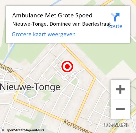 Locatie op kaart van de 112 melding: Ambulance Met Grote Spoed Naar Nieuwe-Tonge, Dominee van Baerlestraat op 13 december 2013 11:27