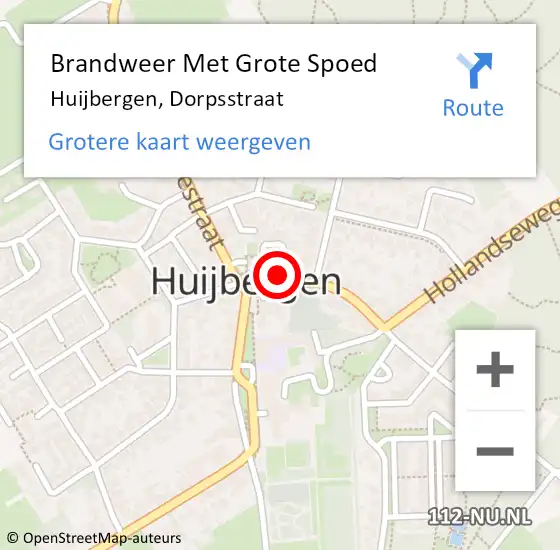 Locatie op kaart van de 112 melding: Brandweer Met Grote Spoed Naar Huijbergen, Dorpsstraat op 29 april 2016 10:36