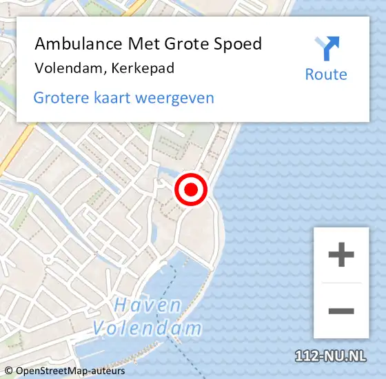 Locatie op kaart van de 112 melding: Ambulance Met Grote Spoed Naar Volendam, Kerkepad op 29 april 2016 11:30