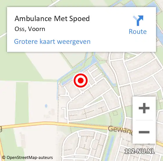 Locatie op kaart van de 112 melding: Ambulance Met Spoed Naar Oss, Voorn op 29 april 2016 11:45