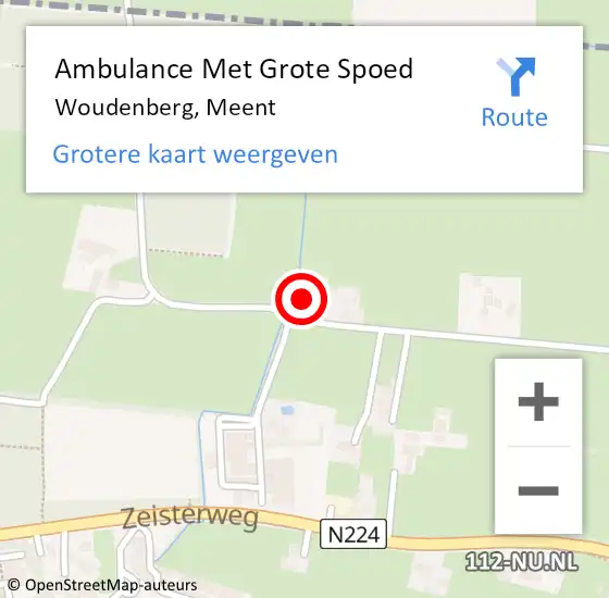 Locatie op kaart van de 112 melding: Ambulance Met Grote Spoed Naar Woudenberg, Meent op 29 april 2016 11:55