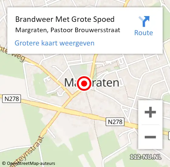 Locatie op kaart van de 112 melding: Brandweer Met Grote Spoed Naar Margraten, Pastoor Brouwersstraat op 29 april 2016 12:25