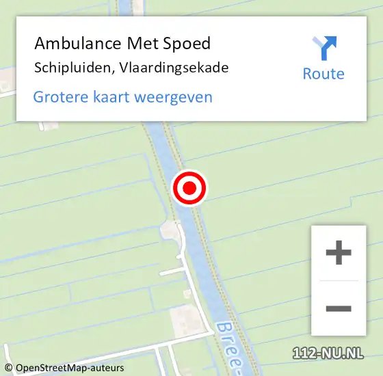 Locatie op kaart van de 112 melding: Ambulance Met Spoed Naar Schipluiden, Vlaardingsekade op 29 april 2016 12:59