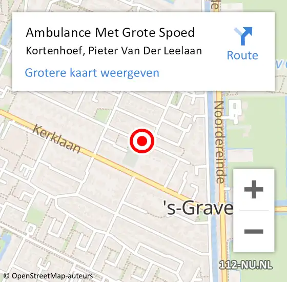 Locatie op kaart van de 112 melding: Ambulance Met Grote Spoed Naar Kortenhoef, Pieter Van Der Leelaan op 13 december 2013 11:53