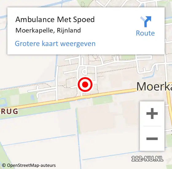 Locatie op kaart van de 112 melding: Ambulance Met Spoed Naar Moerkapelle, Rijnland op 29 april 2016 13:06