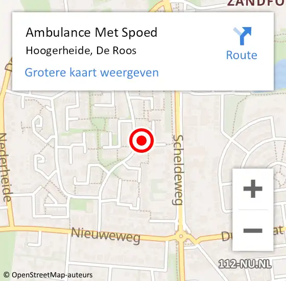 Locatie op kaart van de 112 melding: Ambulance Met Spoed Naar Hoogerheide, De Roos op 29 april 2016 13:32
