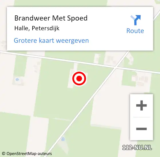 Locatie op kaart van de 112 melding: Brandweer Met Spoed Naar Halle, Petersdijk op 16 september 2013 00:24