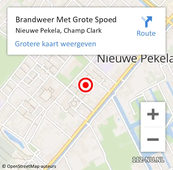 Locatie op kaart van de 112 melding: Brandweer Met Grote Spoed Naar Nieuwe Pekela, Champ Clark op 13 december 2013 12:01