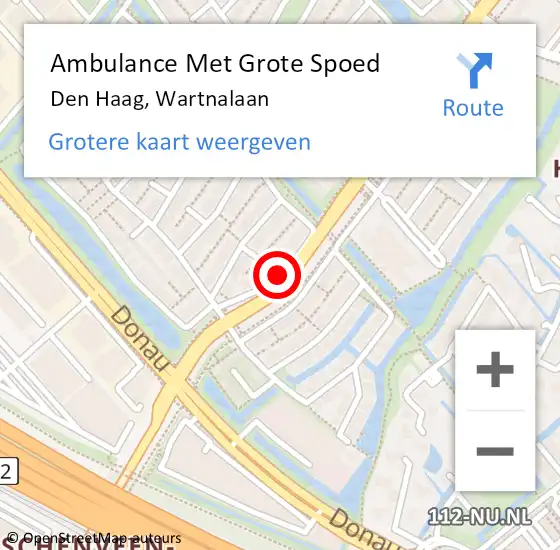 Locatie op kaart van de 112 melding: Ambulance Met Grote Spoed Naar Den Haag, Wartnalaan op 29 april 2016 15:00