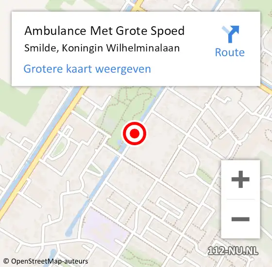 Locatie op kaart van de 112 melding: Ambulance Met Grote Spoed Naar Smilde, Koningin Wilhelminalaan op 29 april 2016 15:22