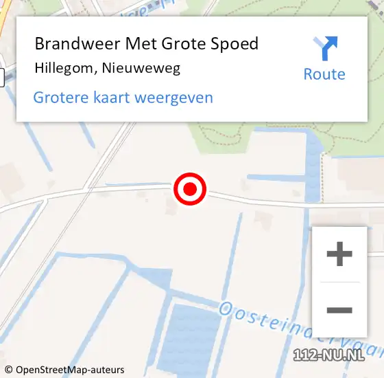 Locatie op kaart van de 112 melding: Brandweer Met Grote Spoed Naar Hillegom, Nieuweweg op 29 april 2016 16:31