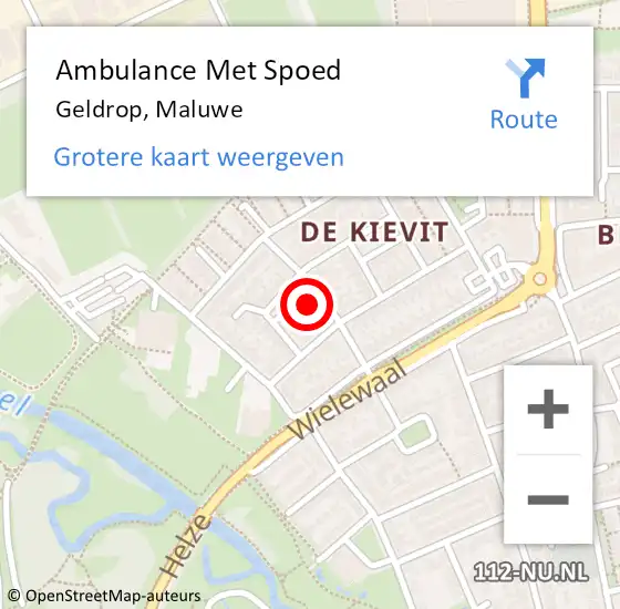Locatie op kaart van de 112 melding: Ambulance Met Spoed Naar Geldrop, Maluwe op 29 april 2016 19:04