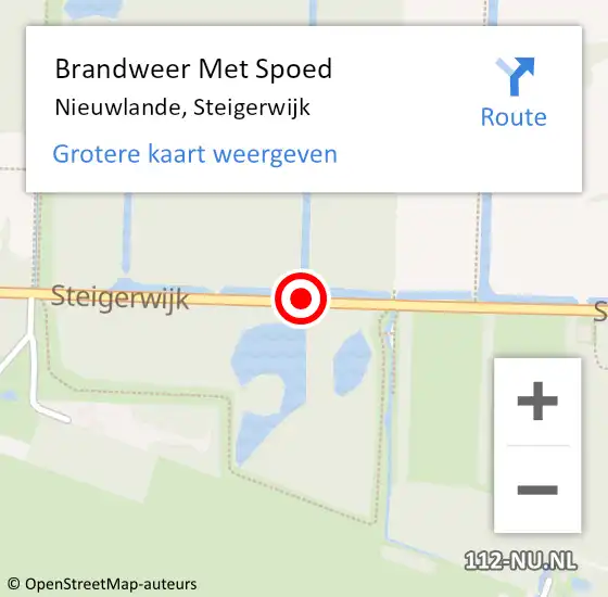 Locatie op kaart van de 112 melding: Brandweer Met Spoed Naar Nieuwlande, Steigerwijk op 29 april 2016 19:05