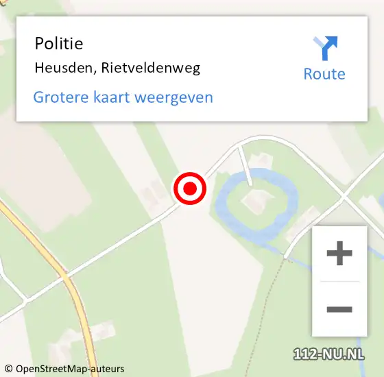 Locatie op kaart van de 112 melding: Politie Heusden, Rietveldenweg op 29 april 2016 19:15