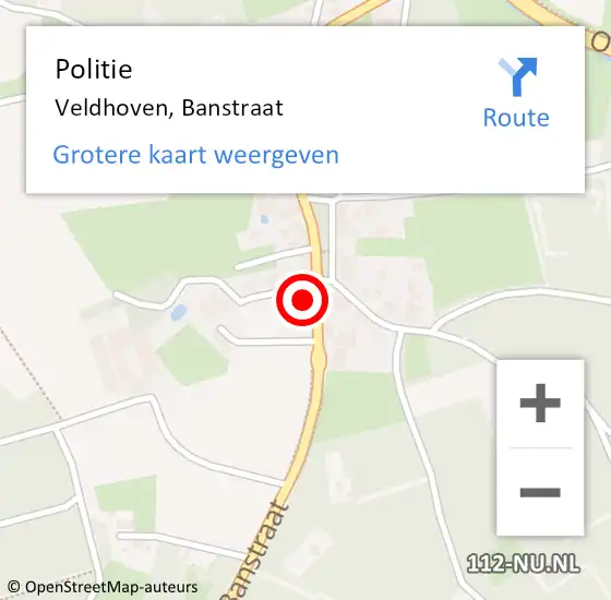 Locatie op kaart van de 112 melding: Politie Veldhoven, Banstraat op 29 april 2016 19:24