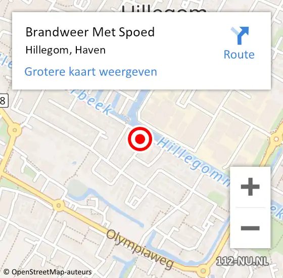 Locatie op kaart van de 112 melding: Brandweer Met Spoed Naar Hillegom, Haven op 29 april 2016 19:40