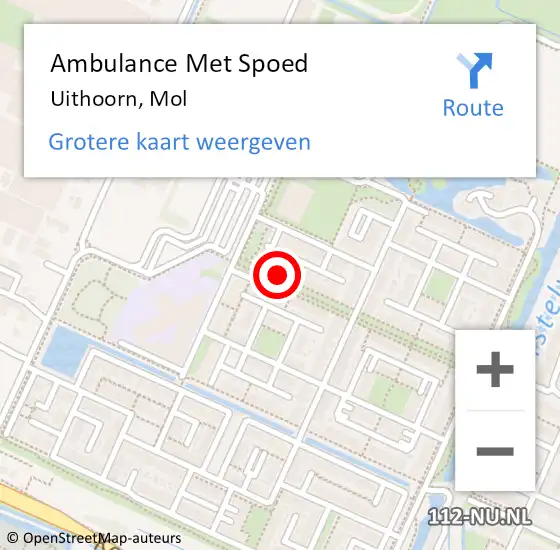 Locatie op kaart van de 112 melding: Ambulance Met Spoed Naar Uithoorn, Mol op 13 december 2013 12:30