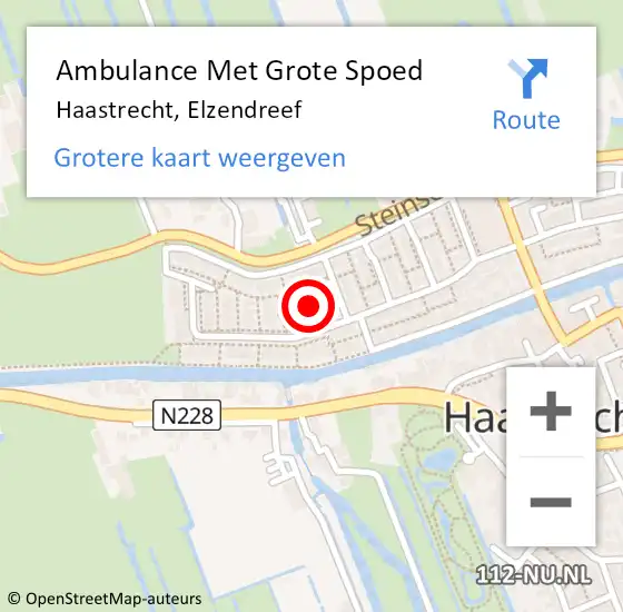 Locatie op kaart van de 112 melding: Ambulance Met Grote Spoed Naar Haastrecht, Elzendreef op 29 april 2016 23:36