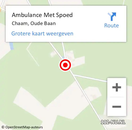 Locatie op kaart van de 112 melding: Ambulance Met Spoed Naar Chaam, Oude Baan op 30 april 2016 05:41